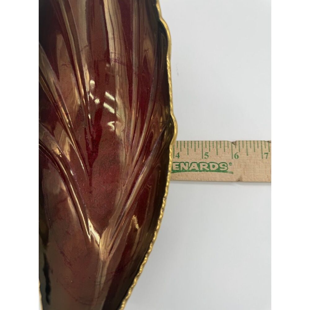 1973 Art Deco Vintage CARLTON WARE ROUGE ROYALE  Dark Red Gold Trim - Picture 7 of 7